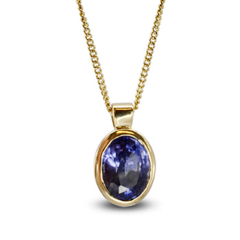 Sapphire 18ct Yellow Gold Pendant Pendant Pruden and Smith   