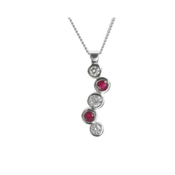 Water Bubbles Ruby and Diamond Platinum Pendant Pendant Pruden and Smith   