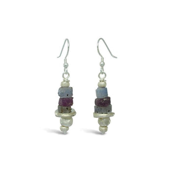 Rough Blue Pink Sapphire Earrings Earring Pruden and Smith   