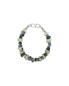 Rough Sapphire with Silver Discs Bracelet (Blue) Bracelet Pruden and Smith   