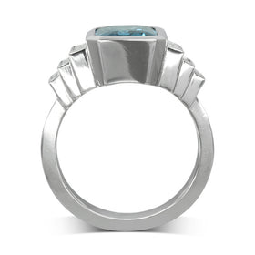 Aquamarine Art Deco Inspired Ring Ring Pruden and Smith   