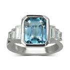 Aquamarine Art Deco Inspired Ring Ring Pruden and Smith   