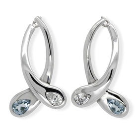 Aquamarine Diamond Moi Et Toi Earrings Earring Pruden and Smith   