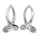 Moi et Toi Diamond & Aquamarine Dangly Earrings Earring Pruden and Smith   