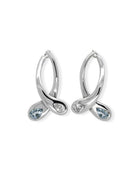 Moi et Toi Diamond & Aquamarine Dangly Earrings Earring Pruden and Smith   