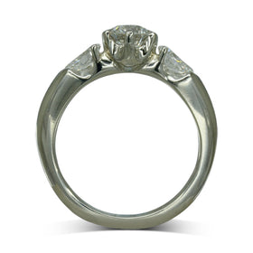 Diamond Engagement Ring With Pear Shaped Shoulders Ring Pruden and Smith   