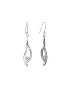 Forged Gold and Diamond Drop Earrings Earring Pruden and Smith 9ct White Gold  