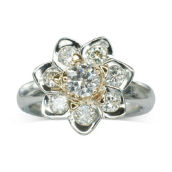 Diamond Lotus Flower Ring Ring Pruden and Smith   