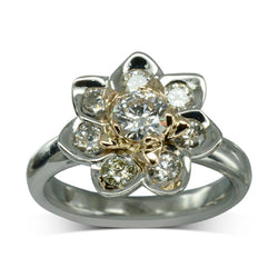Diamond Lotus Flower Ring Ring Pruden and Smith   