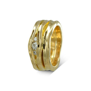 Trap 18ct Yellow Gold Diamond Engagement and Wedding Band Set Ring Pruden and Smith   