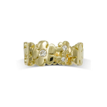 Flower 9ct Gold Eternity Ring Ring Pruden and Smith   
