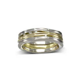 Trap Three Band Organic Diamond Eternity Ring Ring Pruden and Smith   