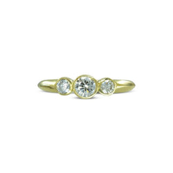 Dainty Trilogy Diamond 9ct Gold Engagement Ring Ring Pruden and Smith   