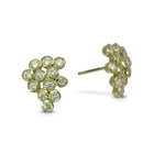 Diamond Bubbles Yellow Gold Cluster Earstuds Earstuds Pruden and Smith   