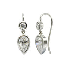Pear Drop Platinum and Diamond Drop Earrings Earring Pruden and Smith   