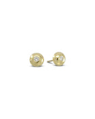Pebble Yellow Gold Diamond Stud Earrings Earstuds Pruden and Smith   