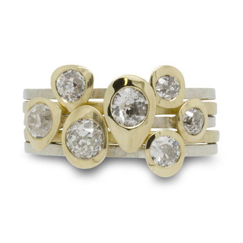 Pebble Diamond Stacking Rings Ring Pruden and Smith   