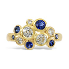 Water Bubbles 18ct Yellow Gold Sapphire and Diamond Ring Ring Pruden and Smith   