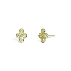 9ct Gold and Diamond Stud Earrings (Small) Earring Pruden and Smith 9ct Yellow Gold  