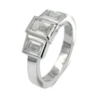 Emerald Cut Trilogy Diamond Ring Ring Pruden and Smith Platinum  