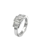 Emerald Cut Trilogy Diamond Ring Ring Pruden and Smith Platinum  