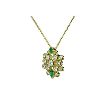 Water Bubbles Emerald and Diamond Pendant Pendant Pruden and Smith   