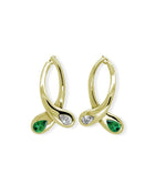 Moi et Toi Diamond & Emerald Drop Earrings Earring Pruden and Smith   