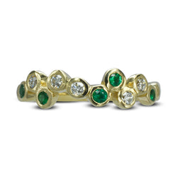 Emerald Diamond Offset Bubbles Ring Ring Pruden and Smith   