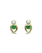 Spiky Emerald Diamond Stud Earrings Earstuds Pruden and Smith   