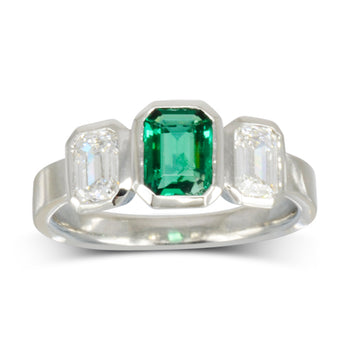 Trilogy Emerald and Diamond Ring Ring Pruden and Smith   