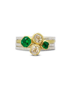 Old Cut Diamond and Emerald Stacking Rings Ring Pruden and Smith   