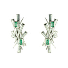 Bespoke Earstuds Emerald Abstract Gold Earring Pruden and Smith   