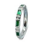 Emerald Baguette Diamond Eternity Ring Ring Pruden and Smith Platinum Sapphire (Pink) 