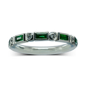 Emerald Baguette Diamond Eternity Ring Ring Pruden and Smith   