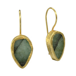Pear Shaped Emerald Drop Earrings Earring Pruden and Smith   