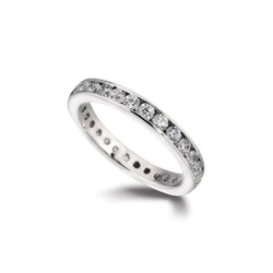 Channel Set Round Brilliant Diamond Full Eternity Ring (1ct) Ring Pruden and Smith Platinum  