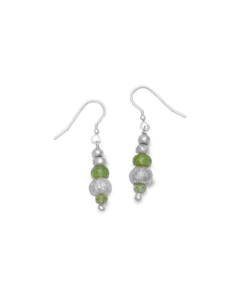 Nugget Faceted Peridot Dangly Earrings Earring Pruden and Smith   