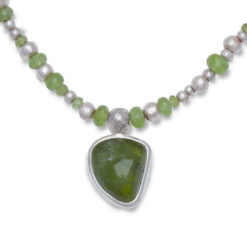 Random Nugget Faceted Peridot Necklace Necklace Pruden and Smith   