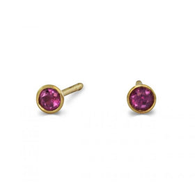 Recycled 18ct Yellow Gold and Ruby Earstuds Earring Pruden and Smith   