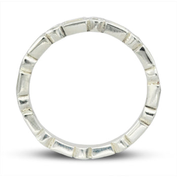 Aquamarine Diamond Platinum Full Eternity Ring Ring Pruden and Smith   