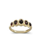 Bespoke Found River Thames Garnet Gold Ring Ring Pruden and Smith   