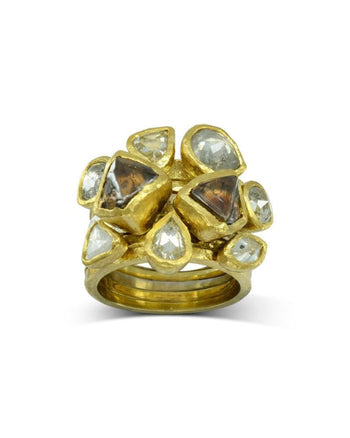 Rocky Rough Diamond Yellow Gold Stacking Ring Ring Pruden and Smith   