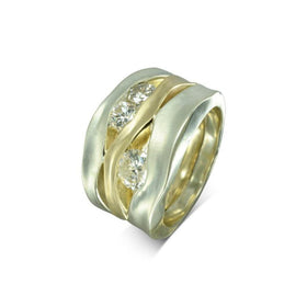 Trap Diamond Mixed Metal Dress Ring (1ct) Ring Pruden and Smith 9ct White Gold and 9ct Rose Gold  