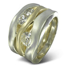 Giant 1ct Diamond Trap Dress Ring Ring Pruden and Smith 9ct White Gold and 9ct Yellow Gold  
