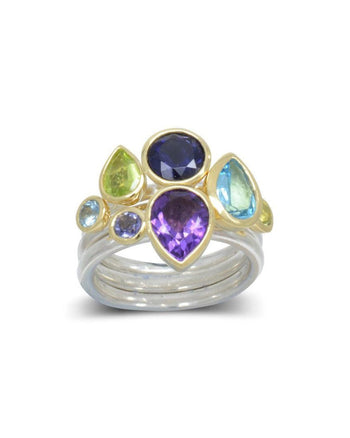 Gold, Amethyst and Topaz Stacking Ring Ring Pruden and Smith   
