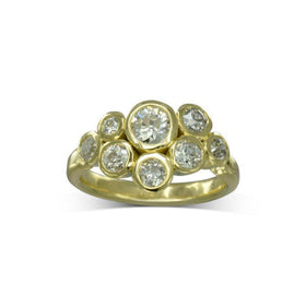Water Bubbles Diamond Cluster Ring Ring Pruden and Smith 18ct Yellow Gold  