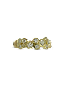 Water Bubbles Gold Organic Diamond Half Eternity Ring Ring Pruden and Smith   