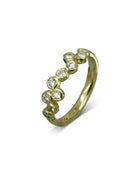 Water Bubbles Offset Gold Diamond Half Eternity Ring Ring Pruden and Smith   