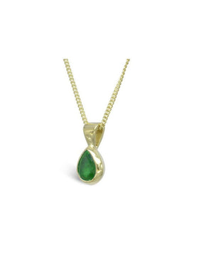 Pear-Shaped 9ct Gold Emerald Pendant Pendant Pruden and Smith 9ct Yellow Gold 5x4mm 