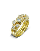 Round Brilliant Diamond Yellow Gold Stacking Ring Set Ring Pruden and Smith   